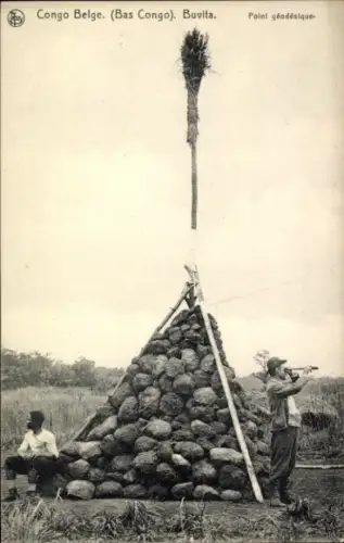 CPA Congo Belge, Buvita, Point géodésique