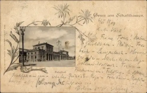 Passepartout Ak Schaffhausen am Rhein Schweiz, Bahnhof