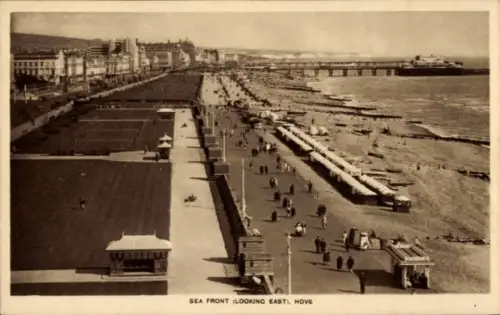 Ak Hove East Sussex England, Strandpromenade