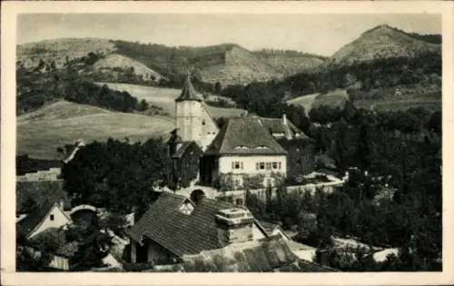 Ak Lobeda Jena Thüringen, Landschaft mit Hügeln, Untere Lobdeburg, Jugendburg des D HV