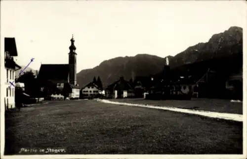 Foto Ak Anger im Berchtesgadener Land Oberbayern, Teilansicht, Kirche