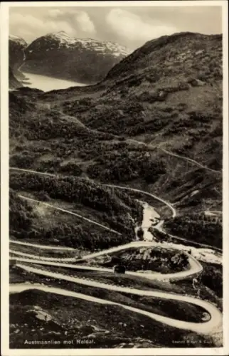 Ak Røldal Röldal Norwegen, Austmannlien, Berglandschaft, Straße, Fluss, Roldal