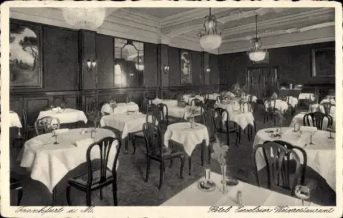Ak Frankfurt am Main, Restaurant im Hotel Excelsior,  gedeckte Tische, elegante Einrichtung