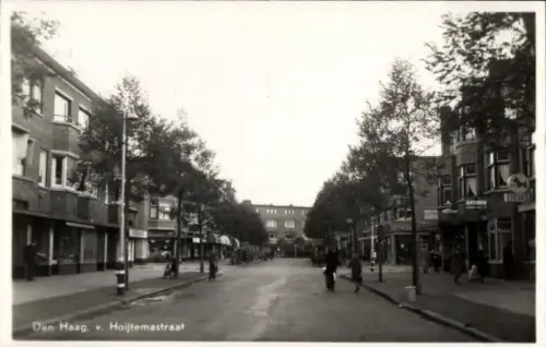 Ak Den Haag Südholland Niederlande,  Hoijtemastraat, Geschäfte, Bäume, Straßenansicht