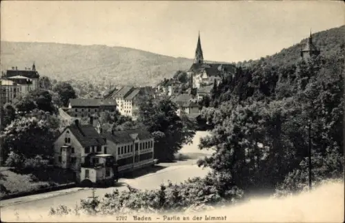 Ak Baden Kanton Aargau Schweiz, Limmat