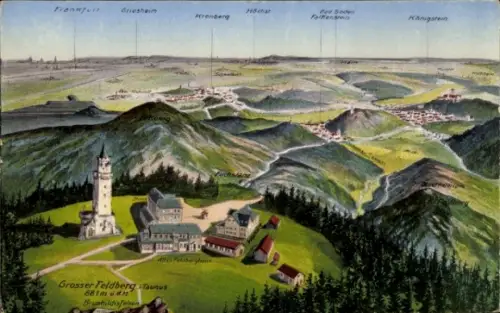 Ak Niederreifenberg Schmitten im Taunus, Großer Feldberg, Landkarte