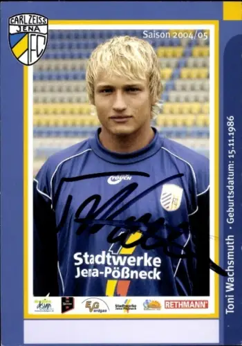 Autogrammkarte Fußballer Toni Wachsmuth, FC Carl Zeiss Jena, Autogramm