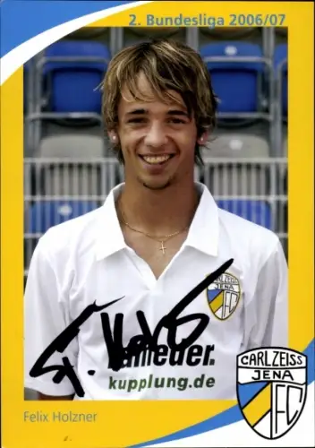 Autogrammkarte Fußballer Felix Holzner, FC Carl Zeiss Jena, Autogramm