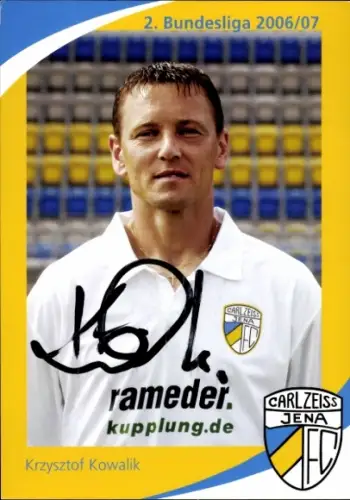 Autogrammkarte Fußballer Krzysztof Kowalik, FC Carl Zeiss Jena, Autogramm
