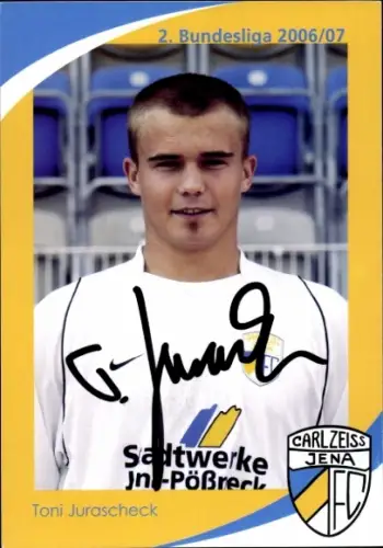 Autogrammkarte Fußballer Toni Jurascheck, FC Carl Zeiss Jena, Autogramm