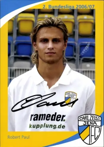 Autogrammkarte Fußballer Robert Paul, FC Carl Zeiss Jena, Autogramm