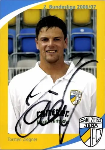 Autogrammkarte Fußballer Torsten Ziegner, FC Carl Zeiss Jena, Autogramm