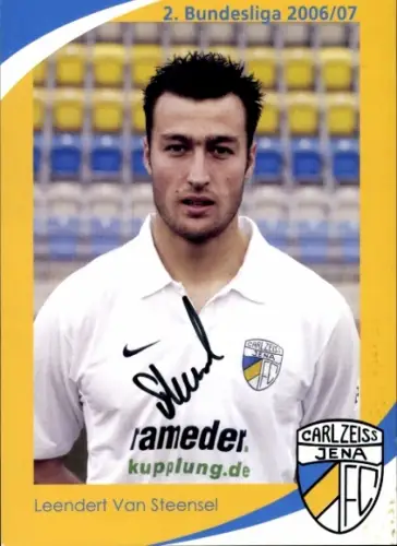 Autogrammkarte Fußballer Leendert Van Steensel, FC Carl Zeiss Jena, Autogramm