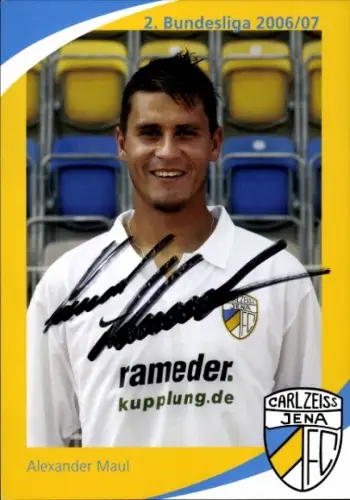 Autogrammkarte Fußballer Alexander Maul, FC Carl Zeiss Jena, Autogramm