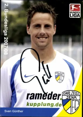 Autogrammkarte Fußballer Sven Günther, FC Carl Zeiss Jena, Autogramm