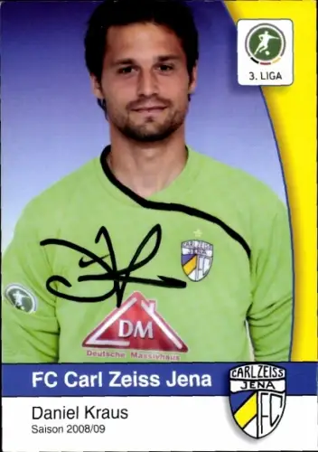 Autogrammkarte Fußballer Daniel Kraus, FC Carl Zeiss Jena, Autogramm