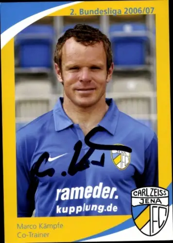 Autogrammkarte Co Trainer Marco Kämpfe, FC Carl Zeiss Jena, Autogramm