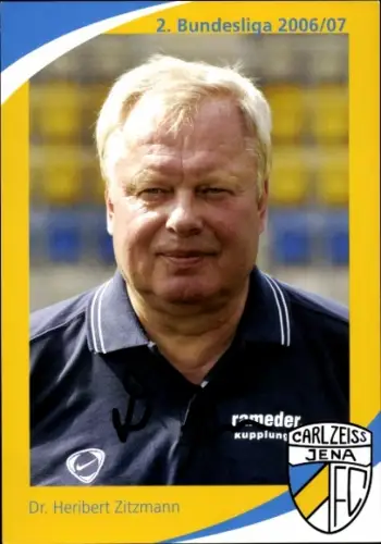 Autogrammkarte Mannschaftsarzt Dr. Heribert Zitzmann, FC Carl Zeiss Jena, Autogramm