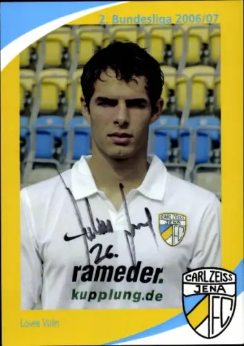 Autogrammkarte Fußballer Lovre Vulin, FC Carl Zeiss Jena, Autogramm