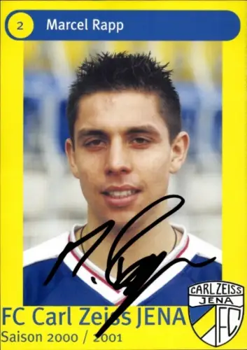 Autogrammkarte Fußballer Marcel Rapp, FC Carl Zeiss Jena, Autogramm