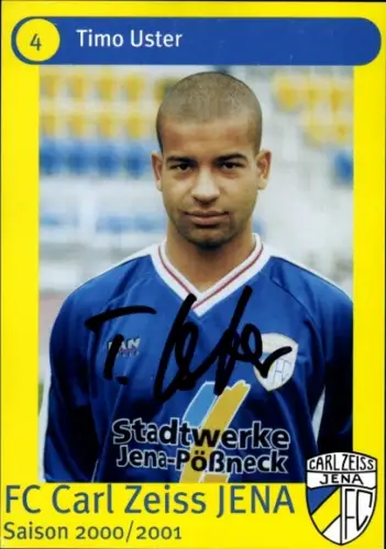 Autogrammkarte Fußballer Timo Uster, FC Carl Zeiss Jena, Autogramm