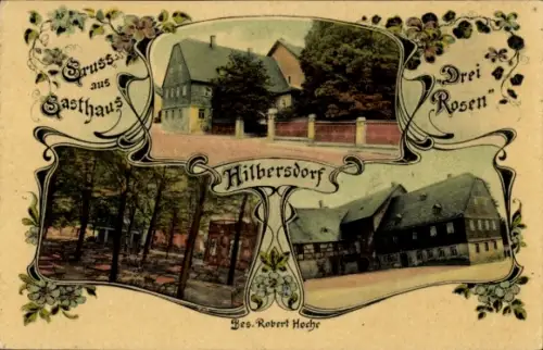 Ak Hilbersdorf Chemnitz in Sachsen, Gasthaus Drei Rosen