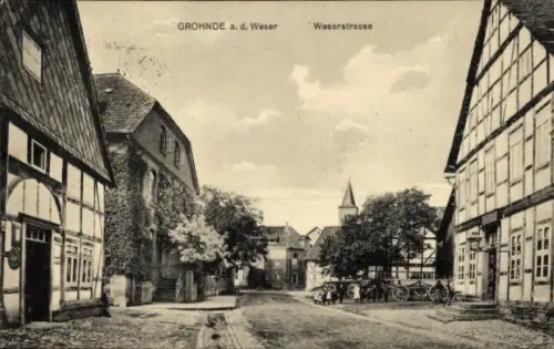 Ak Grohnde Emmerthal an der Weser,  in der Weserstraße