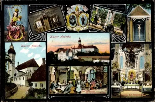 Ak Andechs am Ammersee, Kloster Andechs, Verschiedene Ansichten des Klosters  Kloster  Brauerei