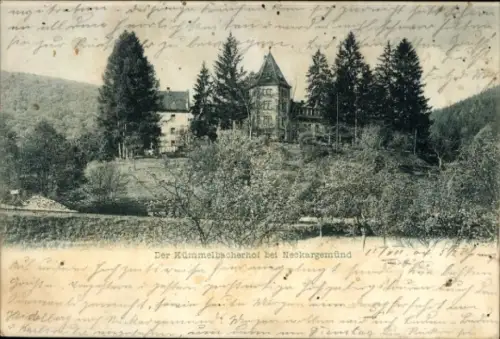 Ak Neckargemünd am Neckar, Kümmelbacherhof,  Hochzeitsreise, handschriftlicher Text