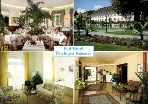 Ak Überlingen am Bodensee, Badhotel mit Villa Seeburg
