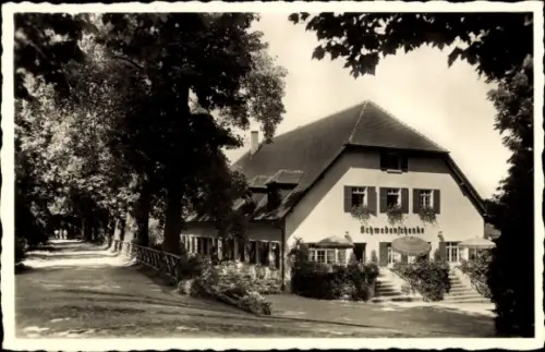 Ak Insel Mainau im Bodensee, Schwedenfchenke, Gebäude, Bäume, Weg