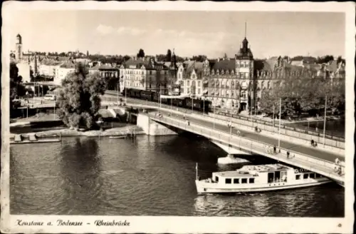 Ak Konstanz am Bodensee, Rheinbrücke