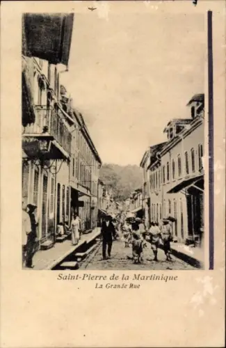 Ak Saint Pierre Martinique, La Grande Rue