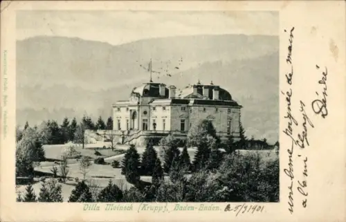 Ak Baden Baden am Schwarzwald, Villa Meineck, Krupp