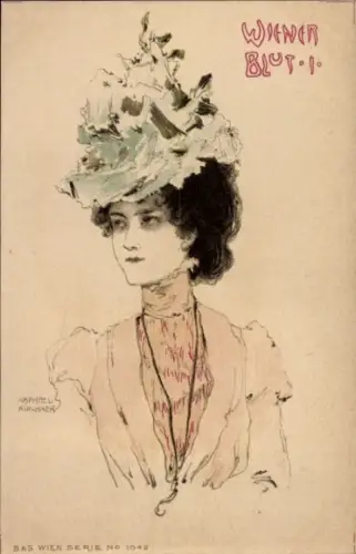Jugendstil Künstler Ak Kirchner, Raphael, Wiener Blut I, Frauenportrait