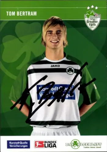 Autogrammkarte Fußballer Tom Bertram, SpVgg Greuther Fürth, Autogramm