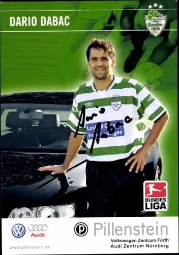 Autogrammkarte Fußballer Dario Dabac, SpVgg Greuther Fürth, Autogramm