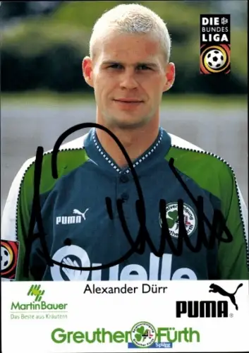 Autogrammkarte Fußballer Alexander Dürr, SpVgg Greuther Fürth, Autogramm