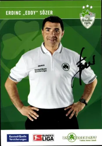 Autogrammkarte Co Trainer Erdinc Eddy Sözer, SpVgg Greuther Fürth, Autogramm