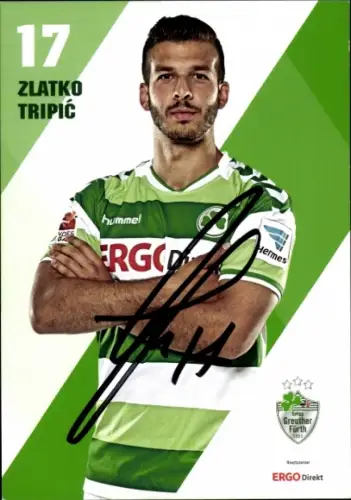 Autogrammkarte Fußballer Zlatko Tripic, SpVgg Greuther Fürth, Autogramm