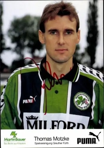 Autogrammkarte Fußballer Thomas Motzke, SpVgg Greuther Fürth, Autogramm