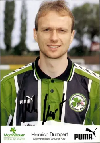 Autogrammkarte Fußballer Heinrich Dumpert, SpVgg Greuther Fürth, Autogramm