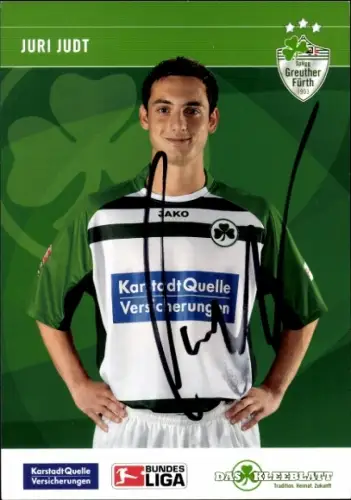 Autogrammkarte Fußballer Juri Judt, SpVgg Greuther Fürth, Autogramm