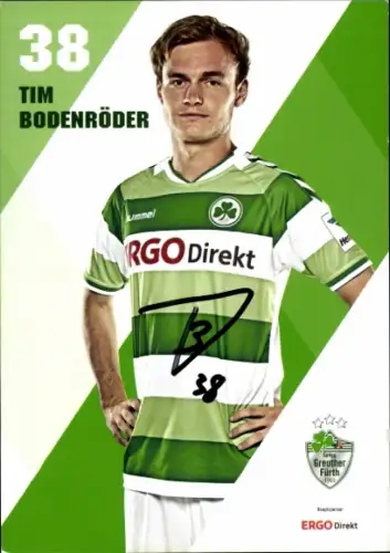 Autogrammkarte Fußballer Tim Bodenröder, SpVgg Greuther Fürth, Autogramm