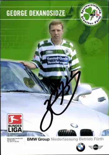 Autogrammkarte Fußballer George Dekanosidze, SpVgg Greuther Fürth, Autogramm