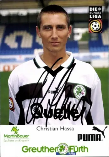 Autogrammkarte Fußballer Christian Hassa, SpVgg Greuther Fürth, Autogramm