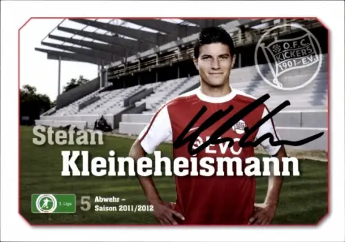 Autogrammkarte Fußballer Stefan Kleineheismann, Kickers Offenbach, Autogramm