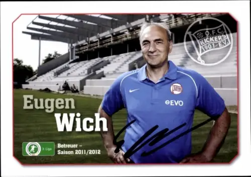 Autogrammkarte Betreuer Eugen Wich, Kickers Offenbach, Autogramm