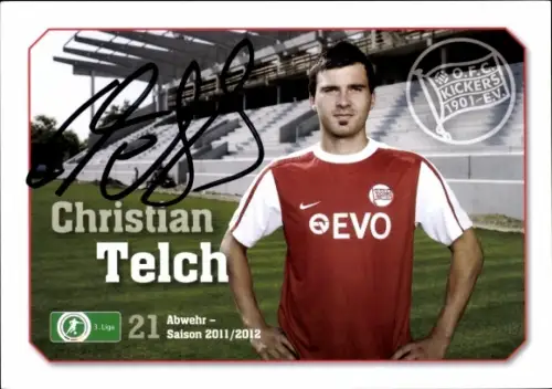 Autogrammkarte Fußballer Christian Telch, Kickers Offenbach, Autogramm