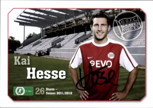 Autogrammkarte Fußballer Kai Hesse, Kickers Offenbach, Autogramm